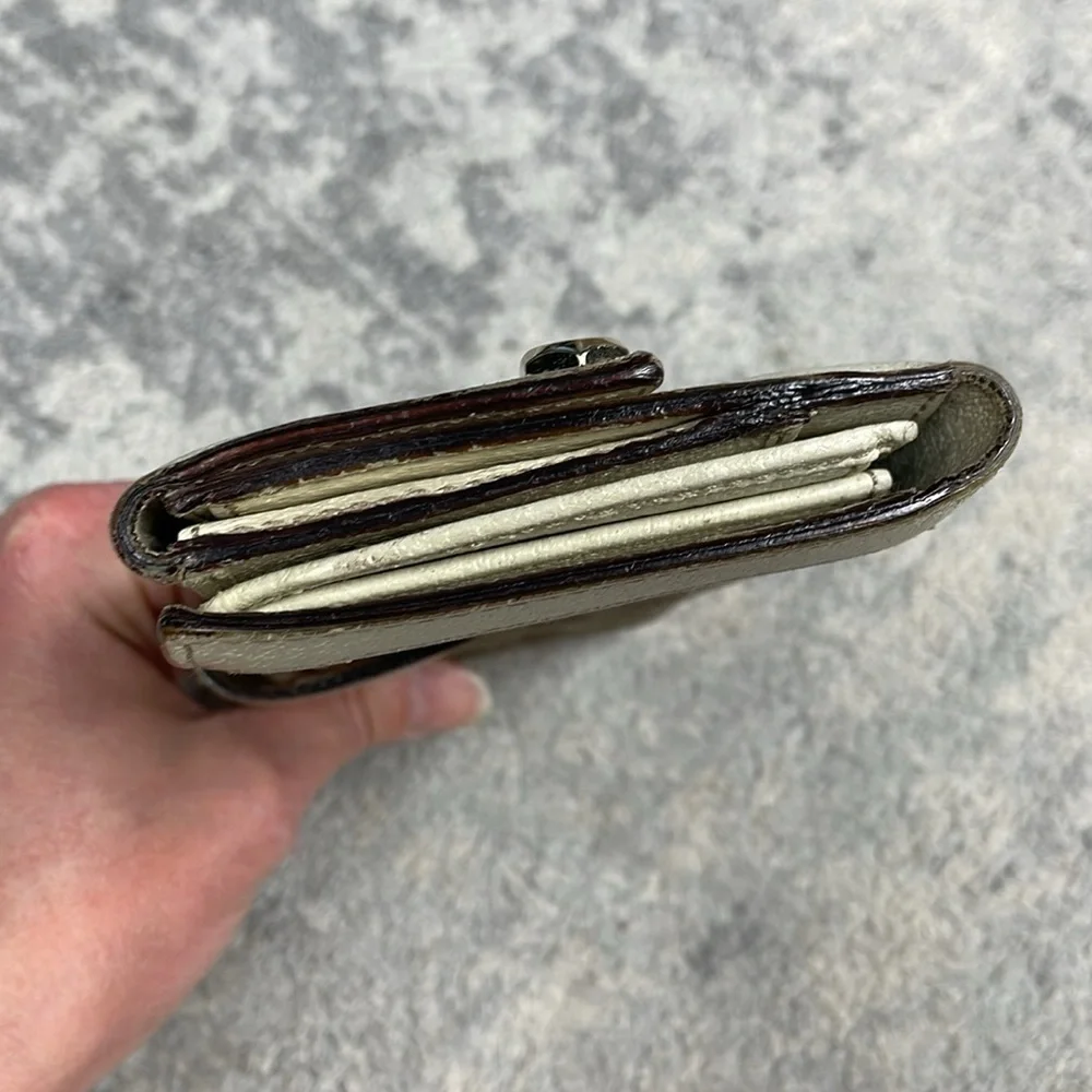 Gucci Monogram GG Logo Canvas Long Continental Wallet White Leather Trim Bolt - Picture 7 of 16